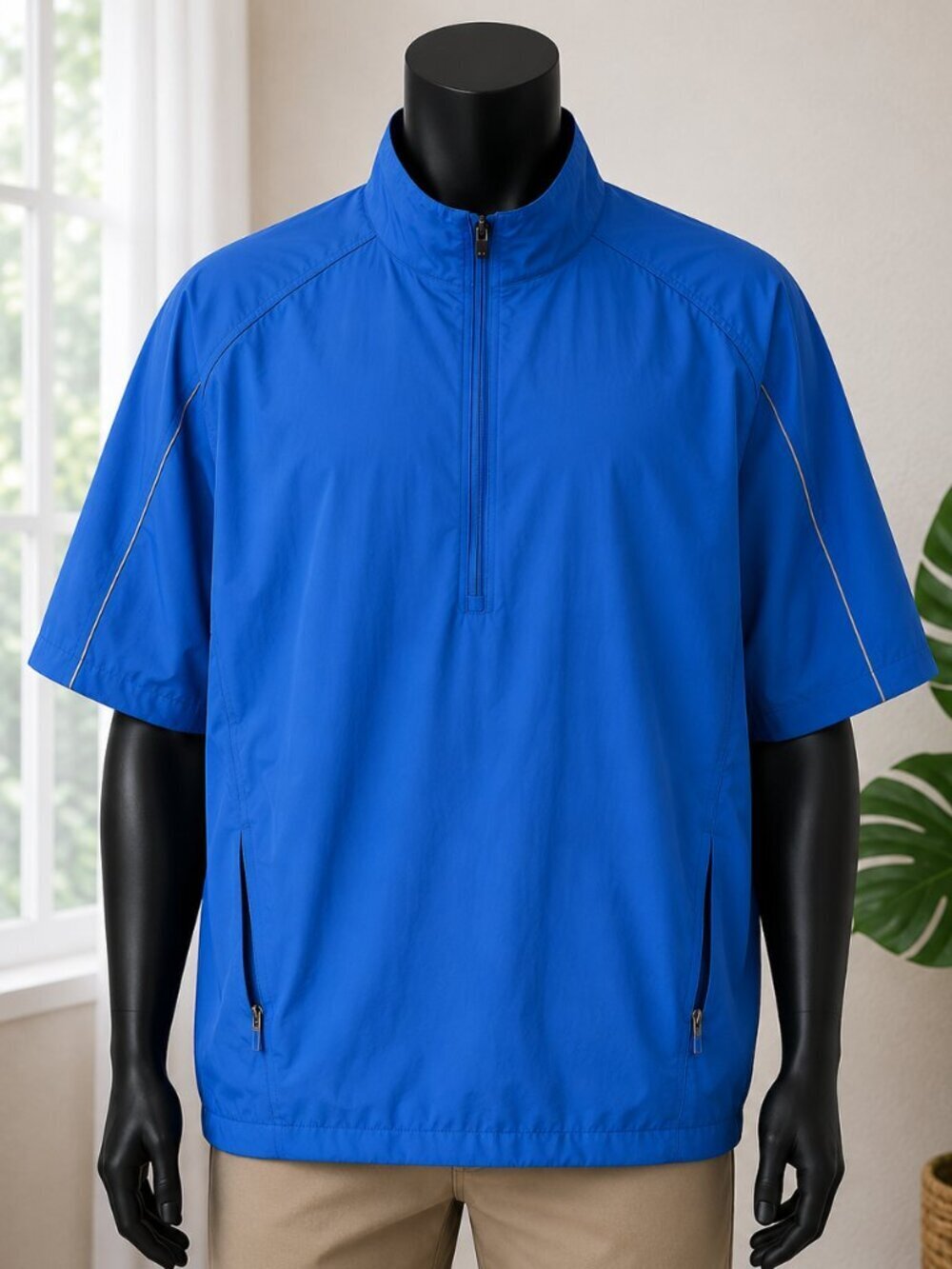 Nike Golf ClimaFit 1/4 Zip Jacket Mens Size L Blue Orange Softshell